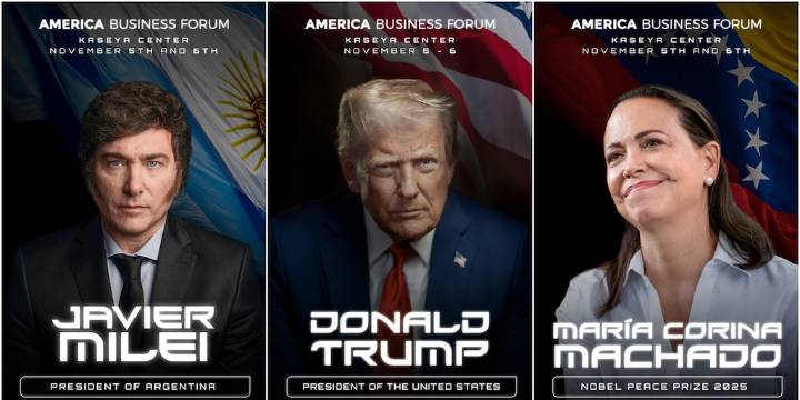 EN VIVO: se inicia el American Business Forum con la presencia de Trump, Milei, Machado y otras figuras internacionales