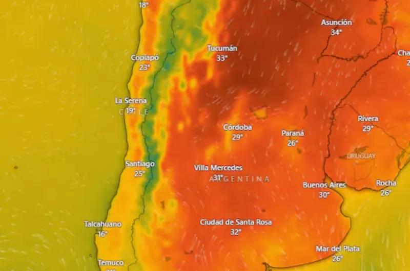 Ola de calor extremo en Argentina: las zonas más afectadas con picos de 40 grados