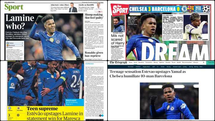 La prensa inglesa se ceba con Yamal tras la humillación del Chelsea al Barça: "¿Lamine who?"