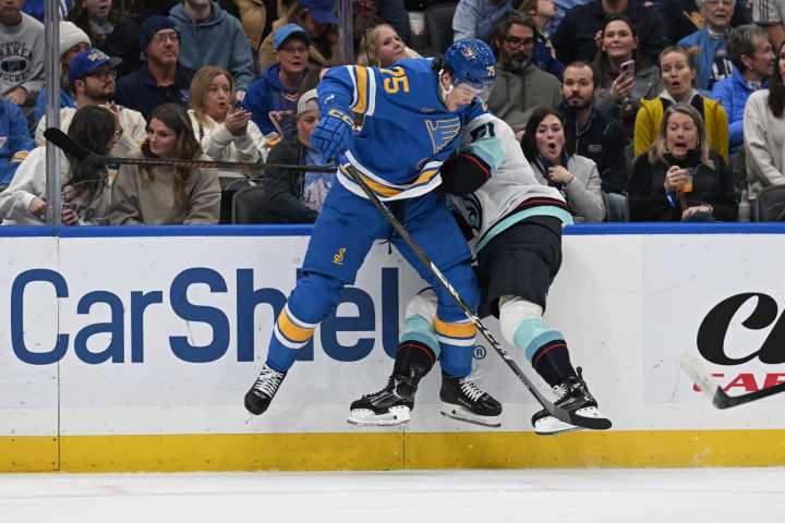 Late scoring rescues Kraken against Blues - The Rink Live | Coverage of youth, junior, high school and college hockey