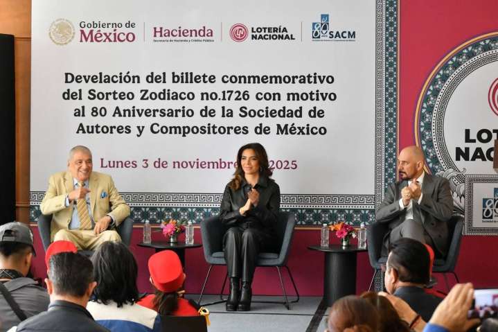 Con billete conmemorativo, Lotería Nacional distingue a la Sociedad de Autores y Compositores de México por sus 80 años