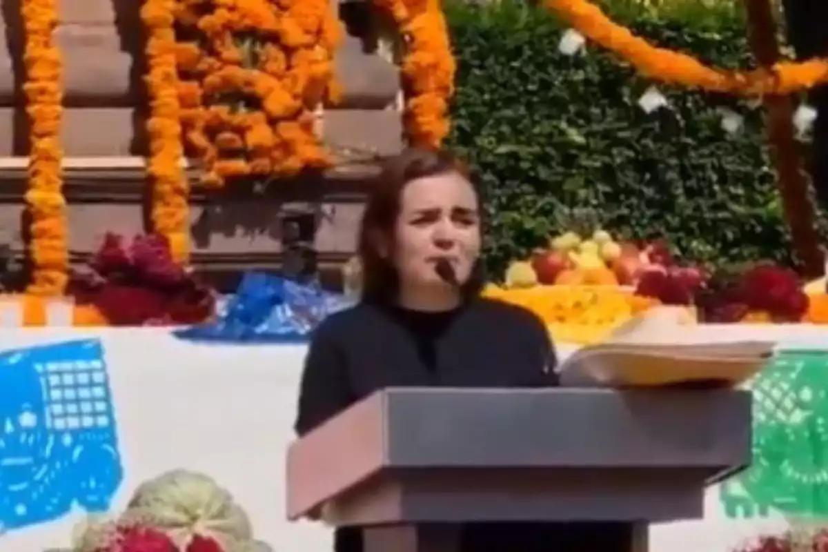 Claudia Sheinbaum se reúne en Palacio Nacional con Grecia Quiróz, viuda del alcalde asesinado de Uruapan