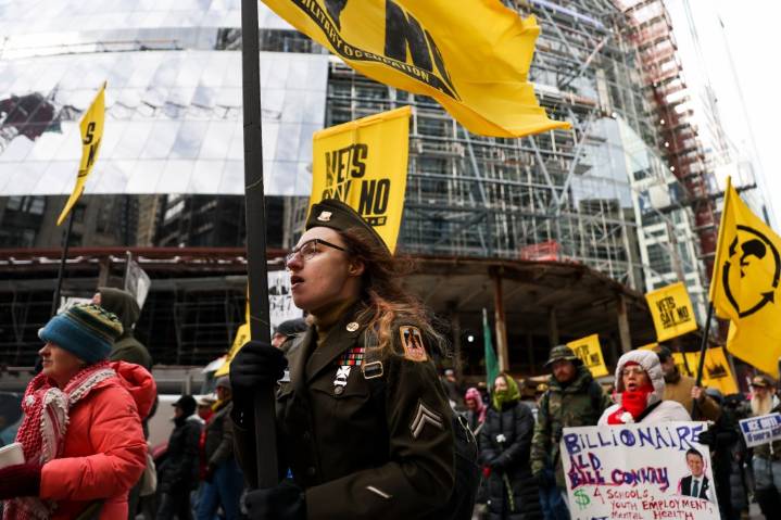 Veterans march against Trump administration