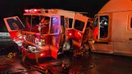 4 Houston firefighters hospitalized after big rig slams into their engine