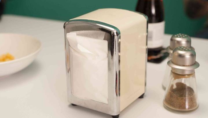 Convenient Napkin Dispenser Lets You Grab Either A Handful Of 50 Napkins Or Tear A Small Corner Off 1 Napkin