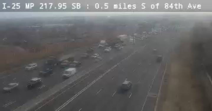 Multi-vehicle crash on I-25 in Thornton shuts down southbound lanes at Thornton Parkway