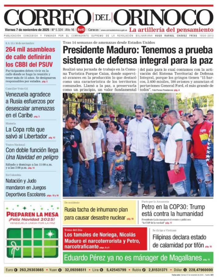 Edición Impresa Correo del Orinoco N° 5.324