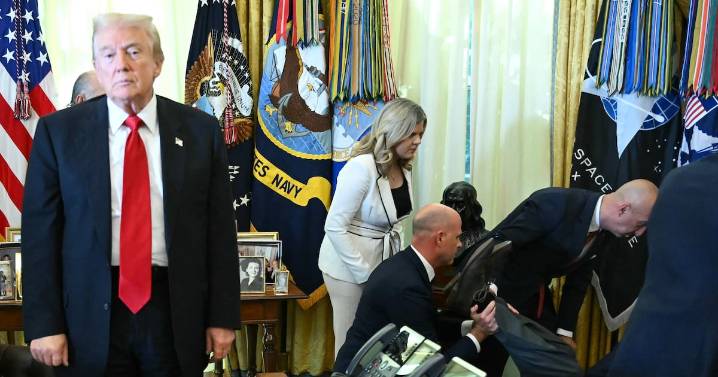Trump Freezes as Man Collapses Right Behind Him in Oval Office