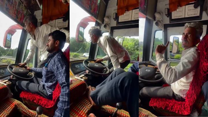 Viral Video Shows Bus Drivers Swapping Seats Mid-ride On Highway In Rajasthan, Sparks Passengers' Safety Concerns