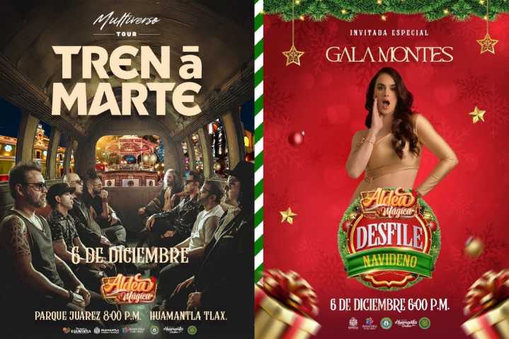 Festeja Huamantla inicio de temporada navideña con Tren a Marte y Gala Montes