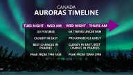 Two opportunities to see the northern lights, Canada, but some will miss out