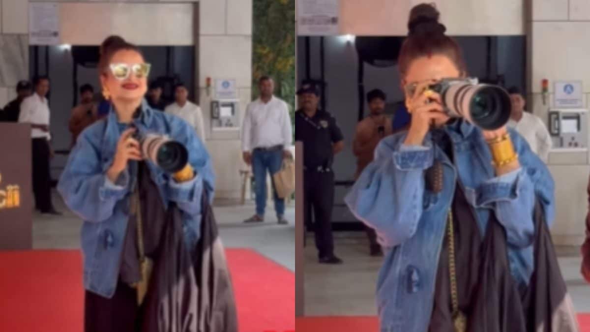 Veteran Actor Rekha Turns Paparazzi At Helen's 87th Birthday Celebration