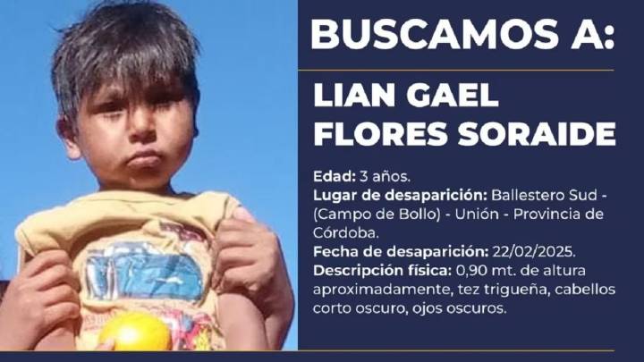 El padre de Lian Flores exigió la intervención de Javier Milei en la búsqueda del menor