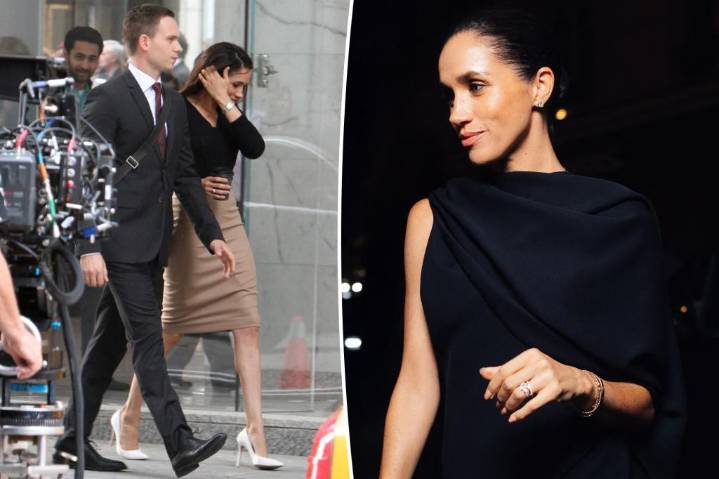 Meghan Markle is all smiles on film set in first look at her acting return