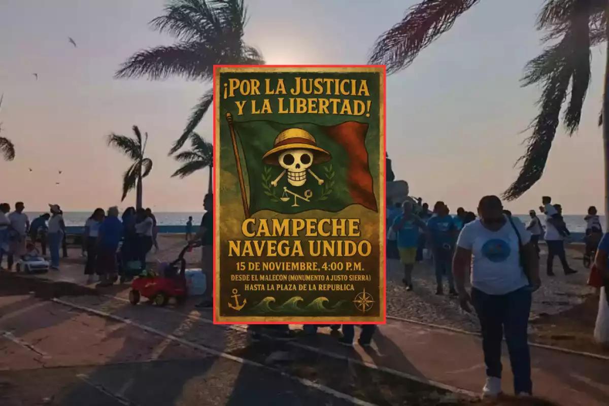 De anime a protesta: la bandera de One Piece que inspira a la Generación Z a marchar en Campeche
