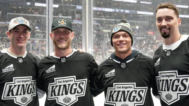 World Series champion Dodgers visit Kings with trophy