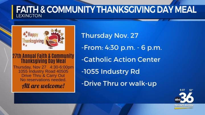 Free Thanksgiving Day meal at the Catholic Action Center