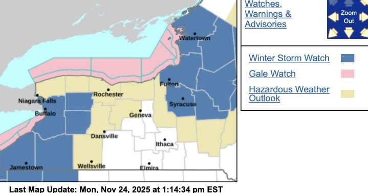 UPDATE: Winter storm watches include Genesee and Wyoming counties