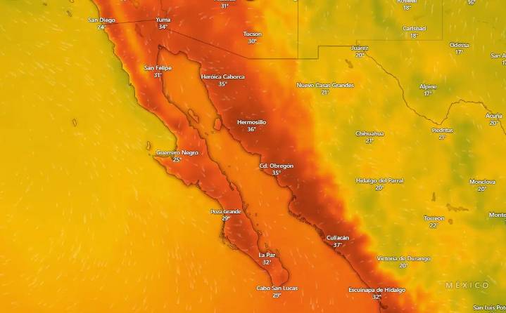 Clima en La Paz y Los Cabos el 10 de noviembre de 2025