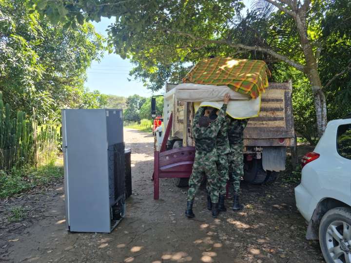 El Ejército Nacional apoya al municipio de Pore, afectado por la ola invernal