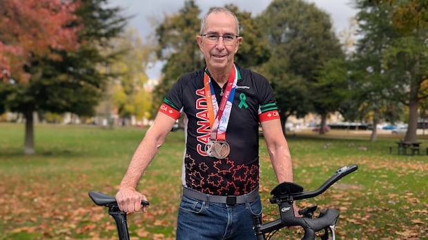 Before 2 organ transplants, he could hardly walk. Now, he's the world's fastest cyclist for his age