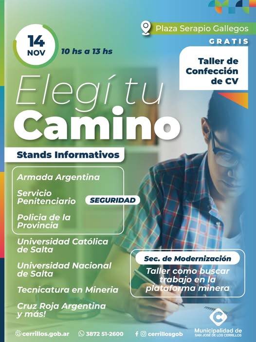 Cerrillos realizará una jornada de orientación para jóvenes que estén buscando oportunidades