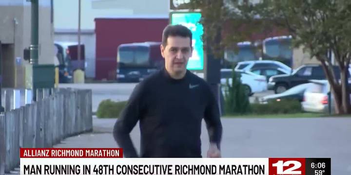 Man running in 48th consecutive Richmond Marathon