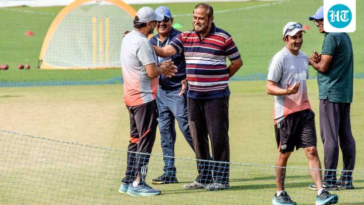 Gambhir hugs Kolkata curator during India's optional practice after loss at Eden