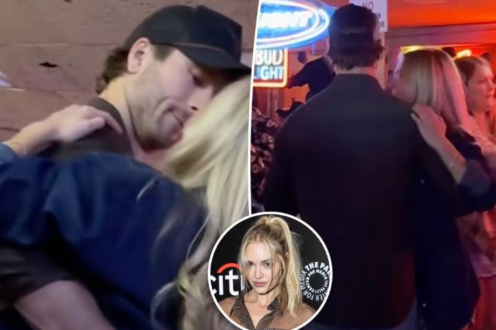 Glen Powell cozies up to actress Michelle Randolph on line dancing date night