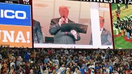 Trump booed as 1st sitting U.S. president at regular