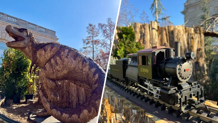 US Botanic Garden holiday display features dinosaurs