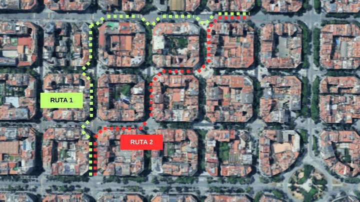 ¿Cuál es la manera más rápida de caminar por l'Eixample de Barcelona?
