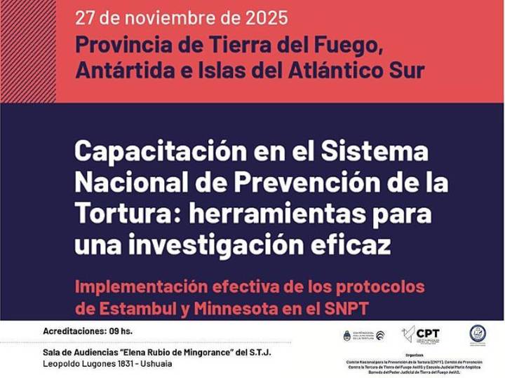 Brindarán formación sobre protocolos contra la tortura