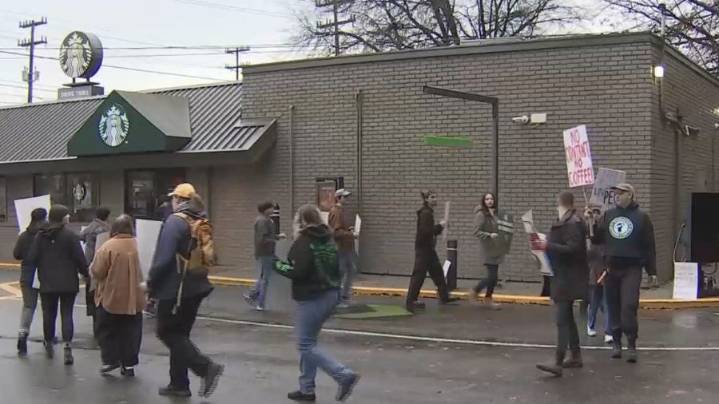 Seattle mayor-elect Katie Wilson joins Starbucks workers rallying as part of strike