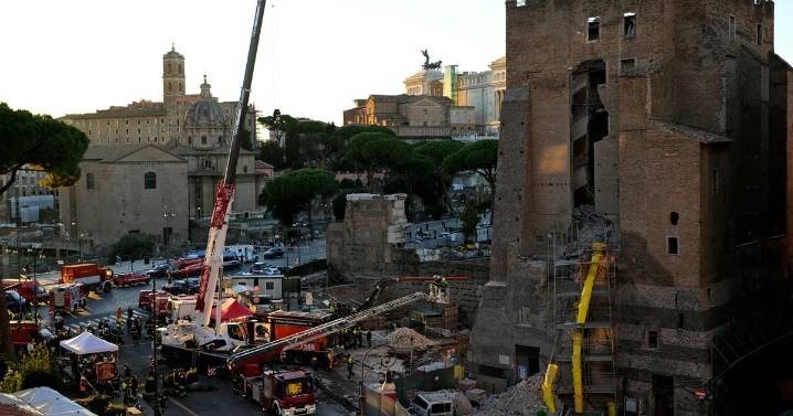 Worker dies after Rome's medieval Torre dei Conti tower partially collapses during renovation work
