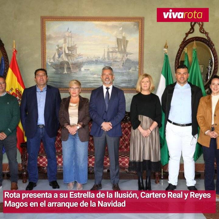 Rota presenta a su Estrella de la Ilusión, Cartero Real y Reyes Magos en el inicio de la Navidad