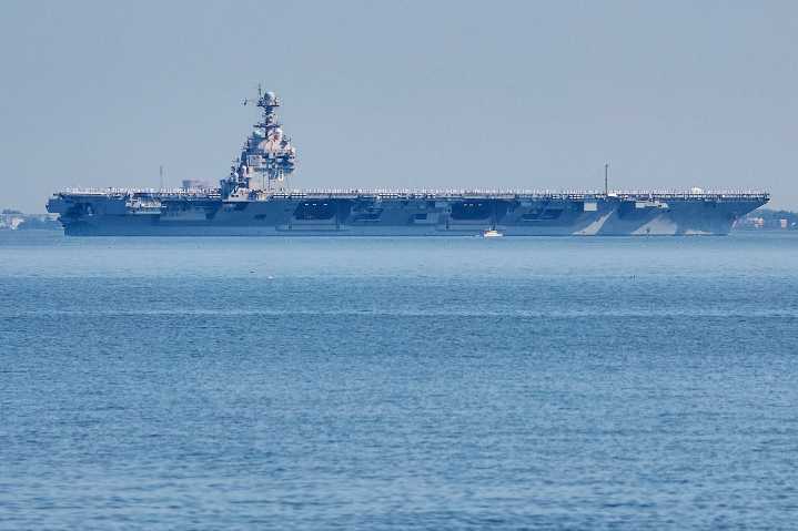 US aircraft carrier arrives in Caribbean in a major buildup near Venezuela