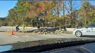 Fallen tree blocks traffic on I