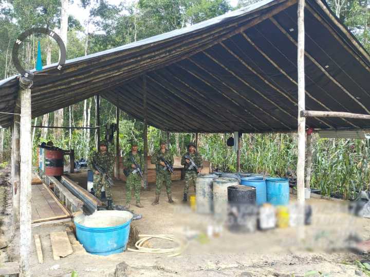 Fue destruido material de guerra e infraestructuras para el procesamiento de pasta base de coca