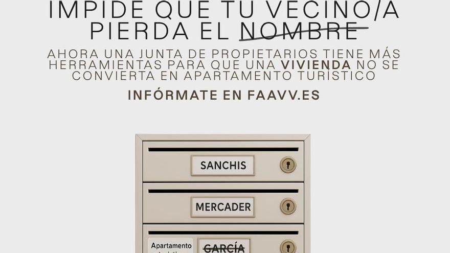 La Federación Vecinal inicia una campaña para que las comunidades de propietarios rechacen los apartamentos turísticos
