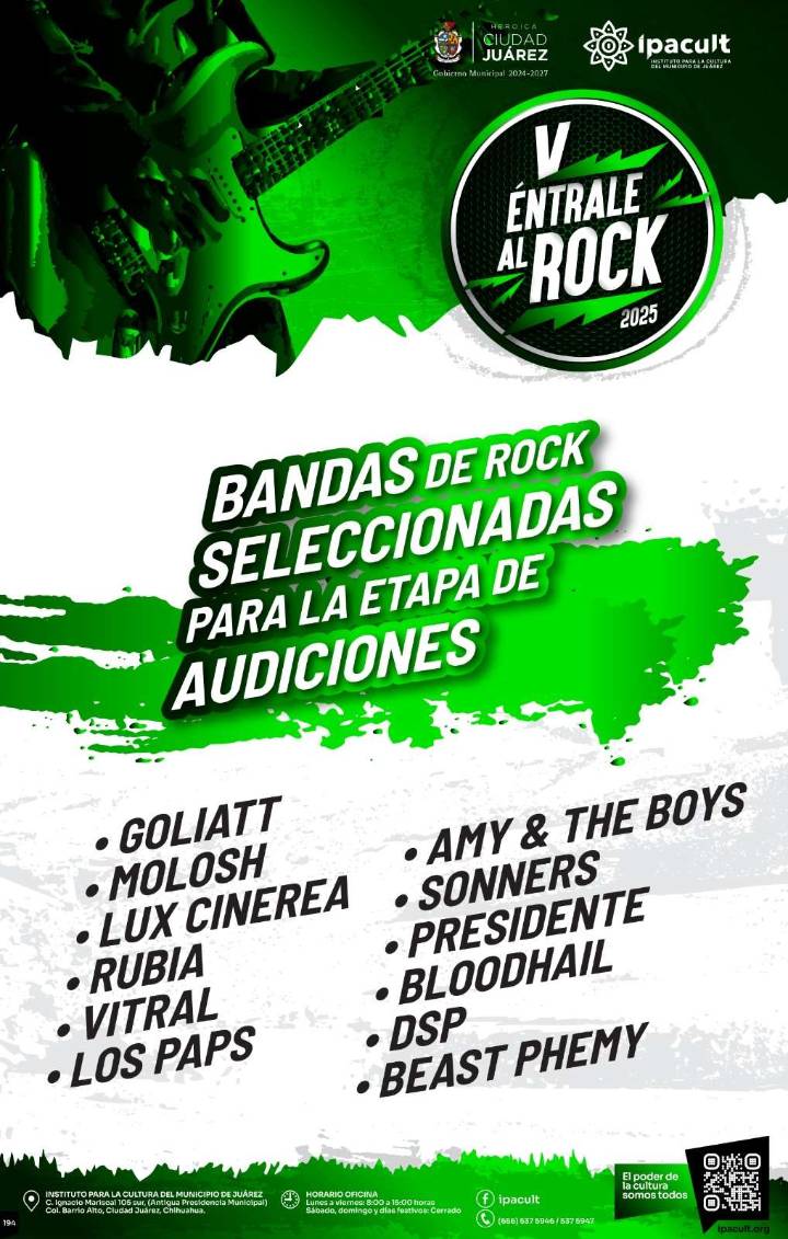 Anuncian a las bandas que competirán en Éntrale al Rock 2025