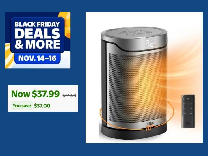 Walmart Black Friday ad deals: Dreo Portable Space Heater half off today