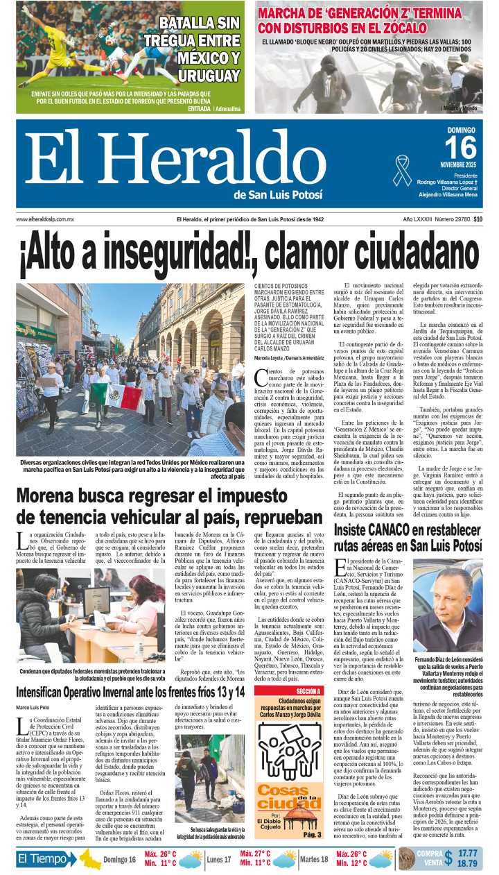 Edición impresa 16 de noviembre de 2025