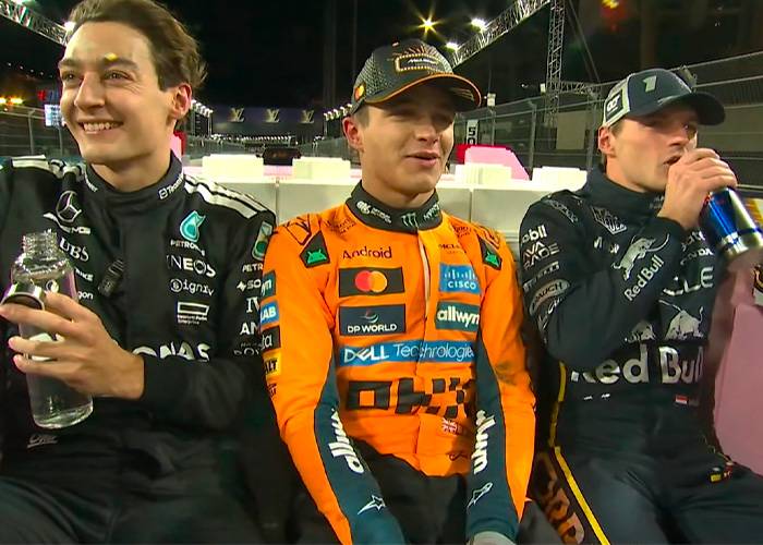 Clasificación de pilotos tras el GP de Las Vegas, 1º Lando Norris, 2º Oscar Piastri, 3º Max Verstappen