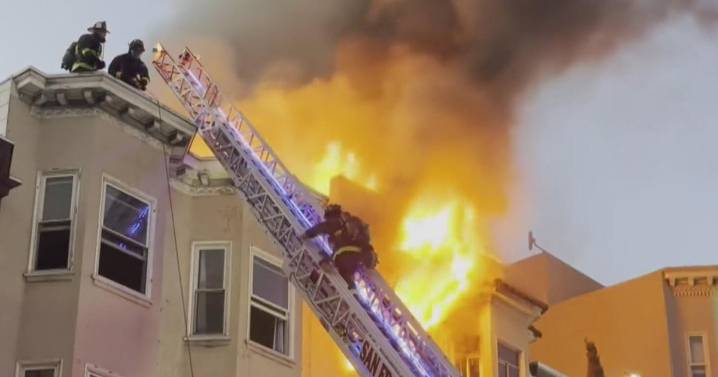 Fire burns apartment building in San Francisco's North Beach neighborhood