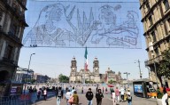 Instalan en el Zócalo capitalino decoración alusiva a la Revolución Mexicana