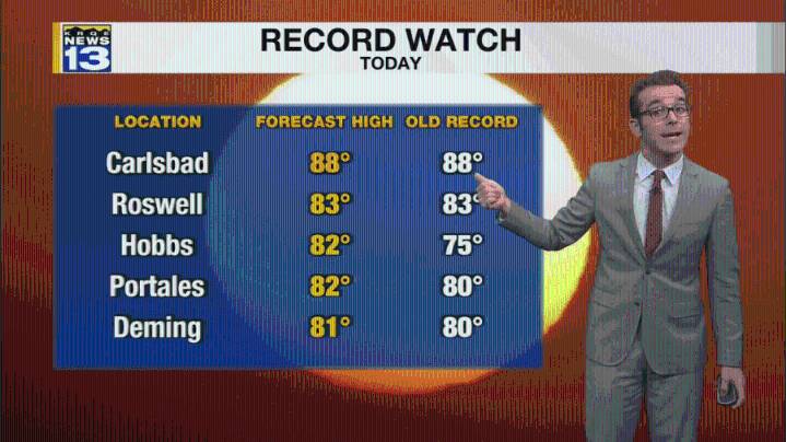Record warmth for some in New Mexico before rain & snow