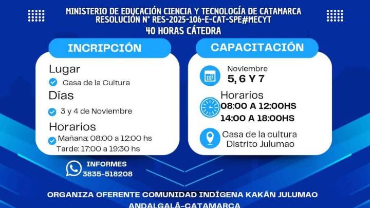 Hoy finaliza la inscripción para la capacitación "Arte, literatura y tecnología indígena"