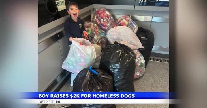 Young boy in Michigan raises $2K for Canine Straight Rescue with can returns