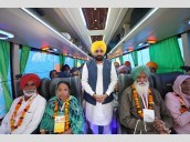 Punjab CM Mann flags off first batch of buses carrying devotees to Amritsar Photo Source: Babushahi Bureau [ FULL VIEW ]